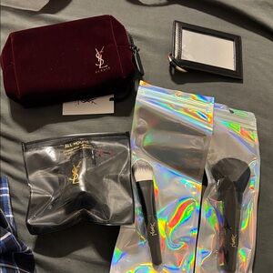 Yves Saint Laurent Beauty Set Bundle with Black and Burgundy  ALL NEWAccessories